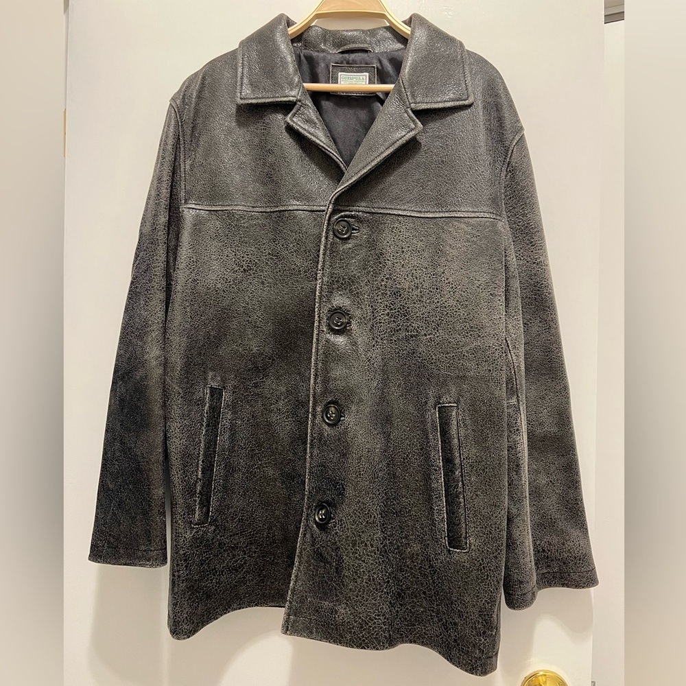 GUESS Crackle Leather Coat